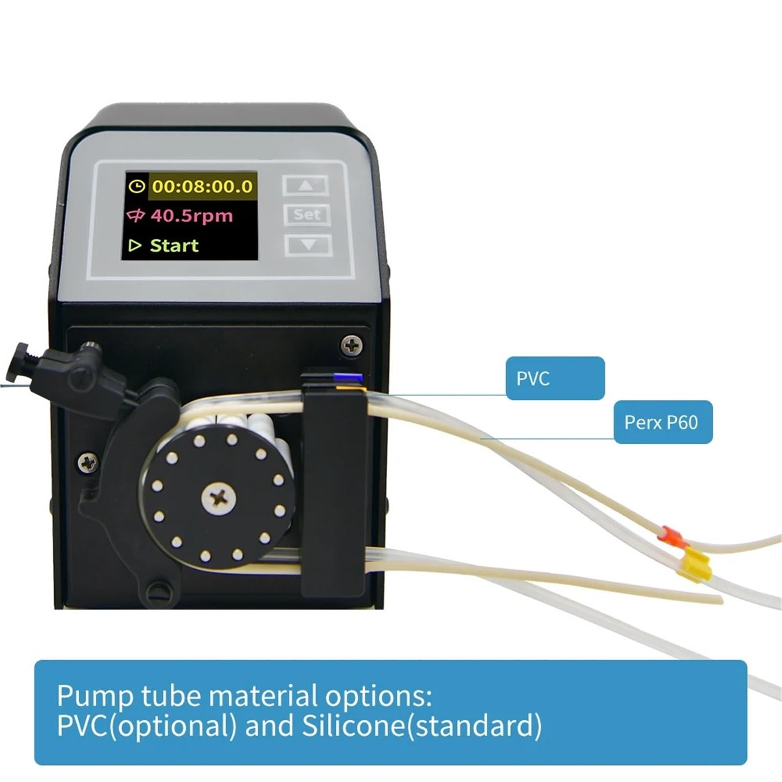 Pompa peristaltica multicanale a basso impulso M0-KMC da 10,3 ml/min Motore ad anello chiuso ad alta precisione da 24 V 0,1-100 giri/min (RS485) for laboratorio(EU)