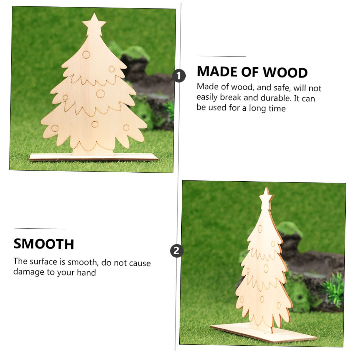 Operitacx 30 Pièces Sapin De Noël Mini-jouet Ornements De Bureau De Noël Fournitures De Fête De Faveurs Jouets D'artisanat De Arbre De De Table Décor De Sapin En Bois