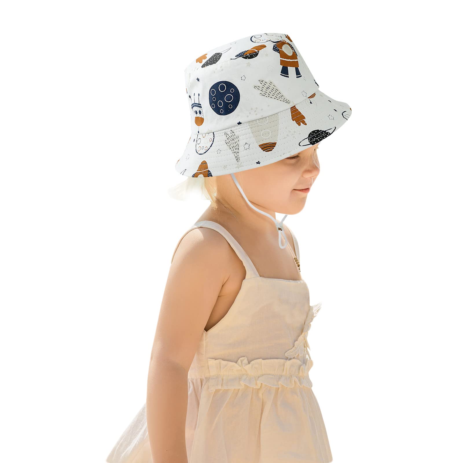 Genérico Bebé Niños Niñas Bucket Sun Hat, Plegable, Gorro Bebe Verano, ala Ancha, Protección Solar, Sombrero de Sol para Bebé, Gorra Pescador para Viajes Vacaciones Exteriores, Sombreros de Playa