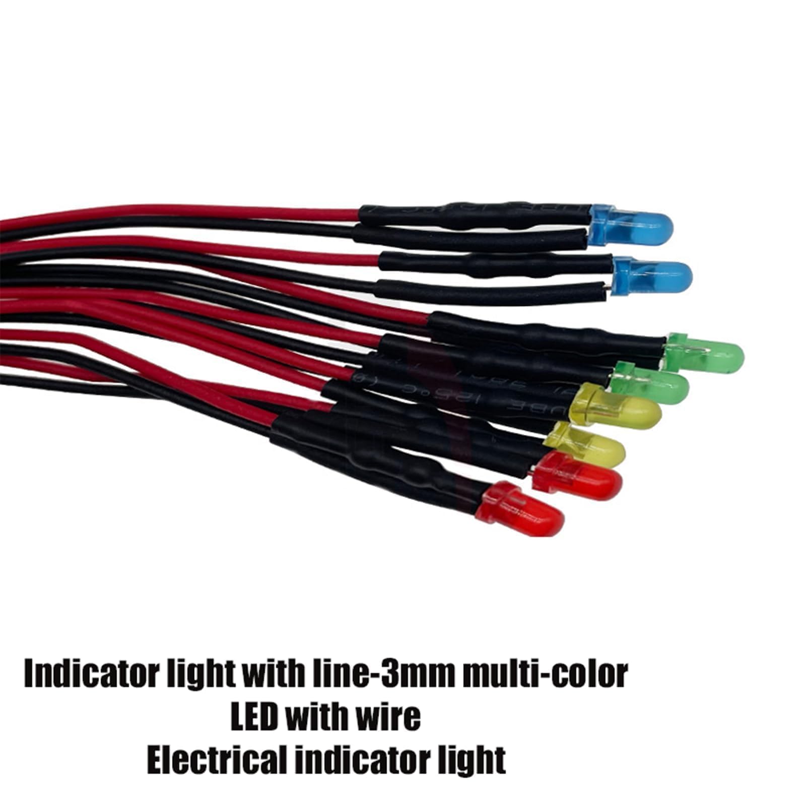 50PCS 12 V 3 mm Diodi a emissione di luci a LED pre-cablati Micro Led Diodi Diffusa Lente Colorata per Modello Assortimento Kit