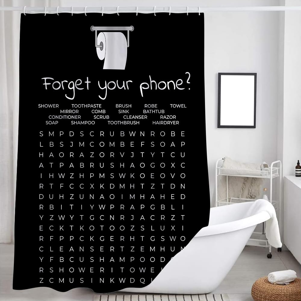 VeiVian Funny Shower Curtain, Black and White ...