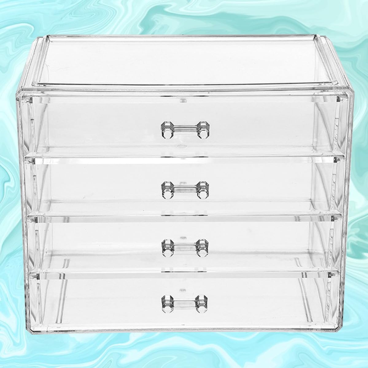 Ciieeo Kosmetikaufbewahrungsbox aus Acryl mit Vier Schubladen, Transparent