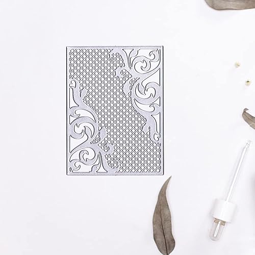 Miniatura 5 de Hying Troqueles de corte de marco de flores y hojas para hacer tarjetas, marco rectangular troquelado, cuadrícula hueca a cuadros, plantillas en