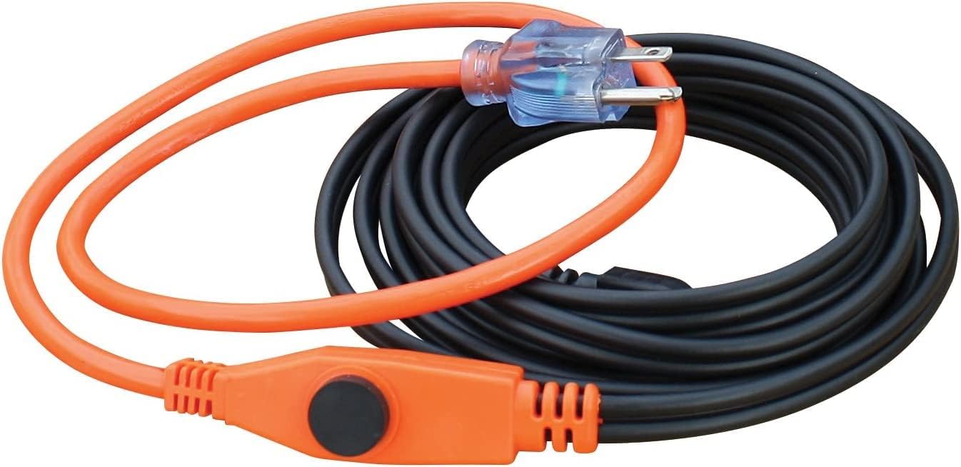 Clear Power 12ft Indoor Water Pipe Heating Cable, 84 Watts, Built in Thermostat, 2ft 18/3 SJTW power cord w/Power Indicator Light, CPPH003