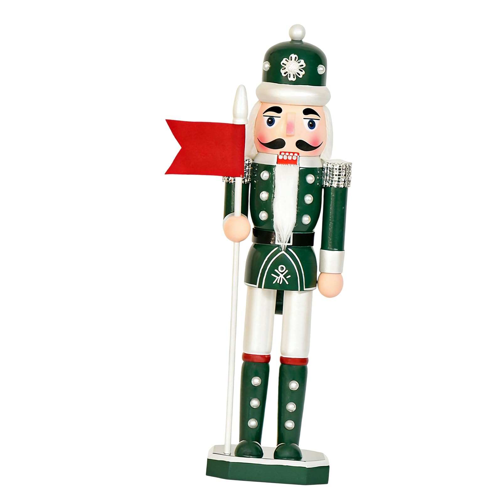 Limtula Z3629 Pearl Accented Nutcrackers Soldier Wooden Figure Christmas Ornament For Holiday Decor Wooden Nutcrackers Soldier Christmas Decoration