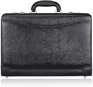 hyatt leather accessories 18 Inch Expandable Men's Italian Leather Briefcases Office Bags-picture-35