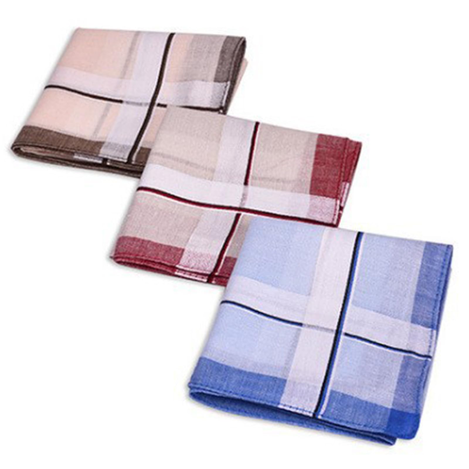 Fentency Men’s Fabric Handkerchief Set of 3 Pocket Hankie Towel Sweat Wiping Handkerchiefs for Adult Business Suit Square Pocket