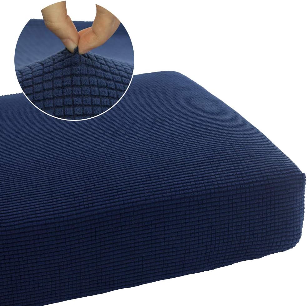 NICEEC Stretch Polyester Couch Cushion Covers Durable Sofa Seat Cushion Slipcovers Replacement Protector Loveseat Cushion Cover with Elastic Bottom(1pcs,Navy Blue