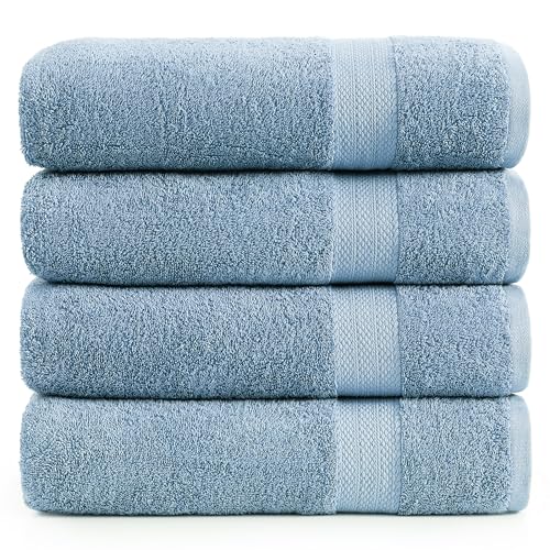 LANE LINEN 100% Cotton 4 Pack Bath Towels (28