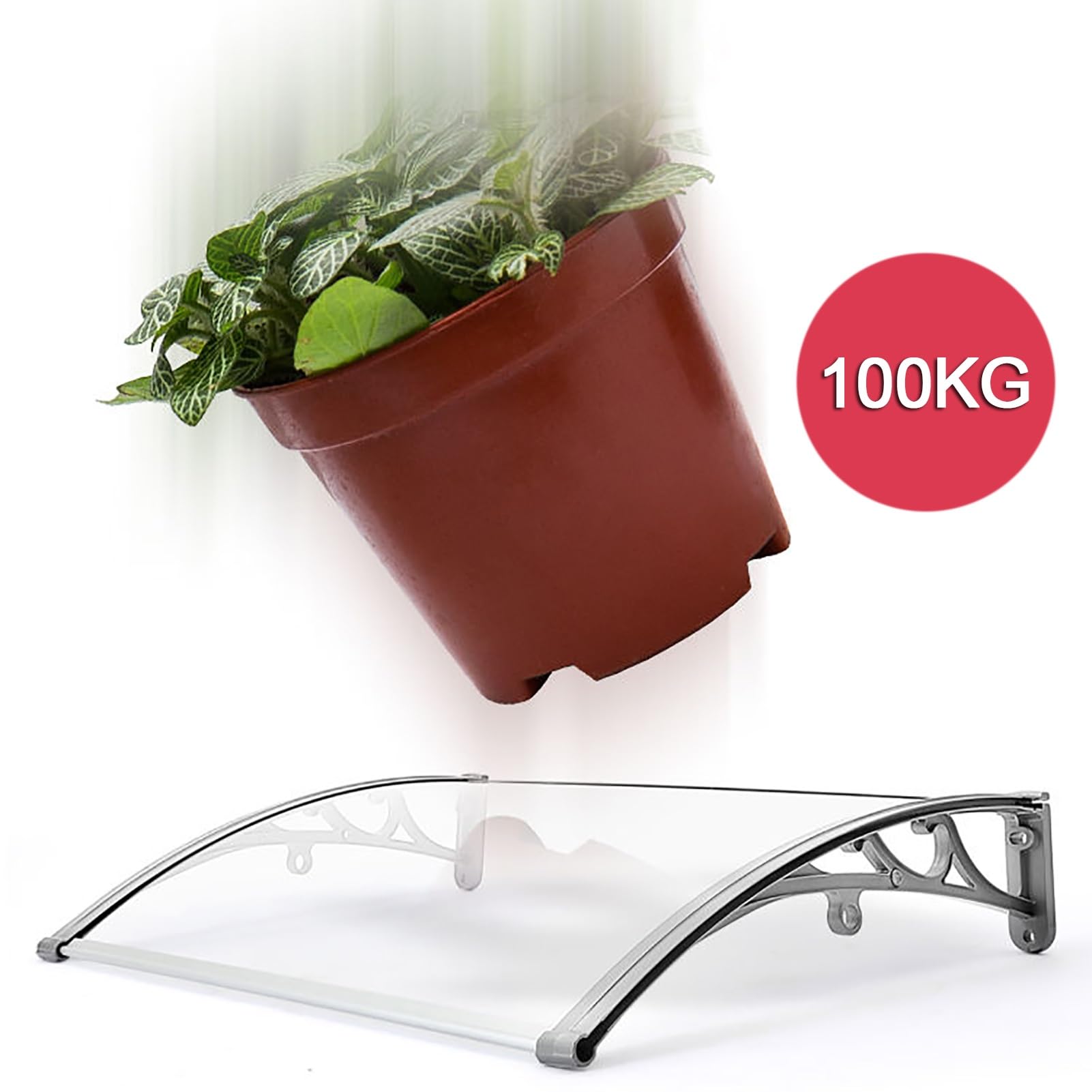 Marquesina Puerta Exterior, Tejadillo Proteccion Lluvia, Techo Ventanas Entrada Toldo de Aluminio, Marquesina Arqueada de Policarbonato, Protección contra La Lluvia Y La Nieve UV (Color :