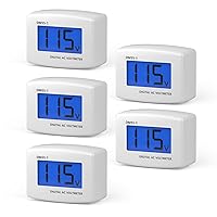 Vista 9 de DROK Probador de voltaje eléctrico AC 80-300V, pantalla LCD de enchufe plano, voltímetro de salida eléctrica, medidor de voltaje digital