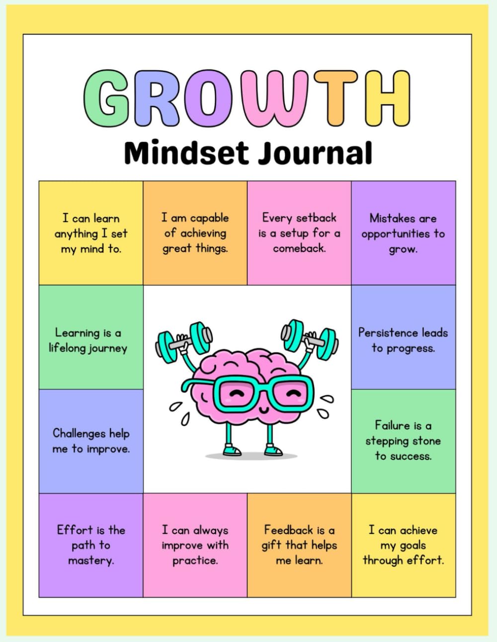Growth Mindset Journal: Write about a time I struggled to learn something but eventually understood it. What did I learn about myself? 380 pages