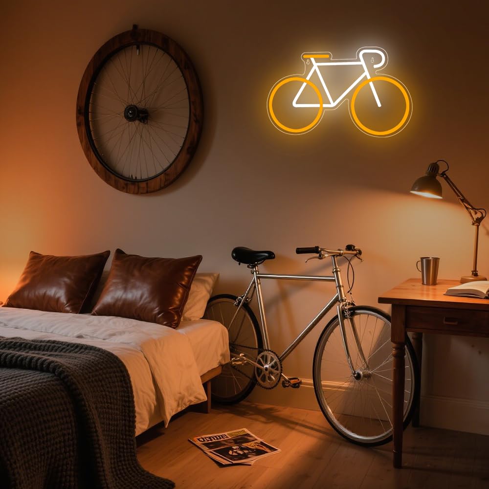 Bikes Neon Light Sign,Cycle LED lights for Wall Art Decor,Sport LED lights for Bedroom Home Bar Club Party Man Cave,Mountain Bike Dimmable Neon Sign Gift for Boys Teen Men USB Powered(16.7"*10.2") - Image 4