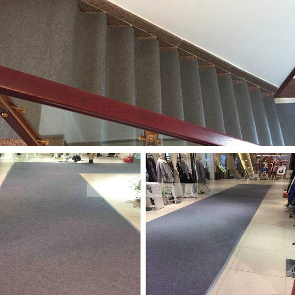 InLiMa Hochzeitsgang-Teppich, grau, verdickt, 5,5 mm lang, Rollenteppich, geeignet for Treppen, Büro (Color : Gray, Size : 1x5m)
