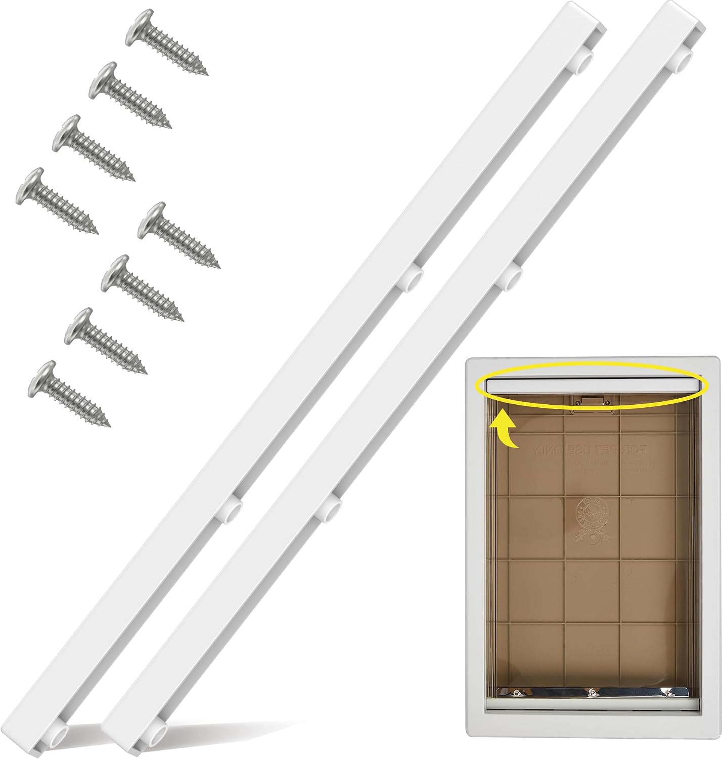2Pcs Plastic Bracket Fits Ideal Pet Products Plastic Pet Door 10.5" x 15" Flap