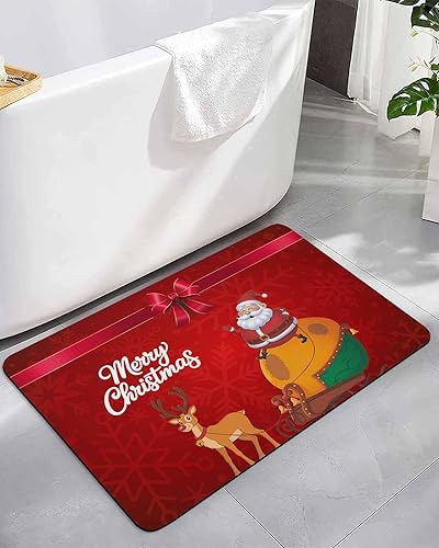 Tapete de baño de Navidad para bañera, antideslizante, de secado rápido y absorbente, tierra de diatomeas, fregadero de cocina, ducha, tapete