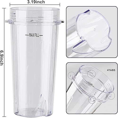 Miniatura 4 de Cuchilla de piezas de repuesto con taza, compatible con Ninja Blender QB3000/QB3000SSW/QB3004/QB3005