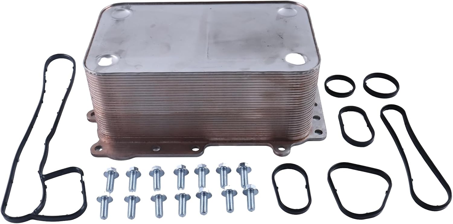 New Oil Cooler 2397569 185750 Compatible with Paccar Engine Kenworth Peterbilt Truck MX13 EPA17