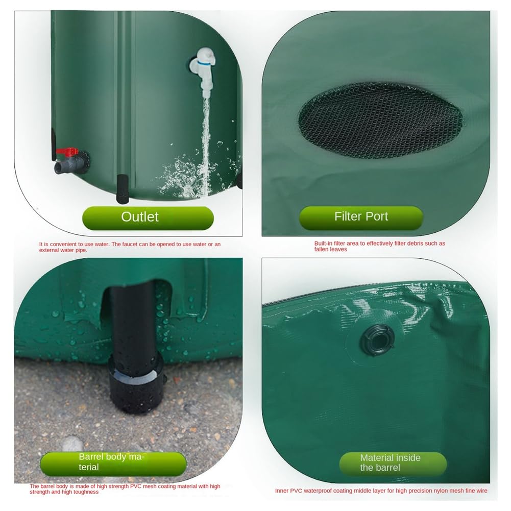 Riciclaggio 'Acqua Piovana Serbatoio di Stoccaggio 'Acqua Secchio di del Giardino Contenitore di Raccolta Barile di Stoccaggio 'Acqua del Giardino Verde