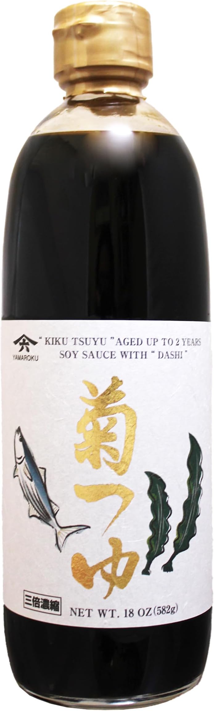 Aged 2 Years Soy Sauce with Bonito & Kelp Stock Kiku Tsuyu, 18 Ounce