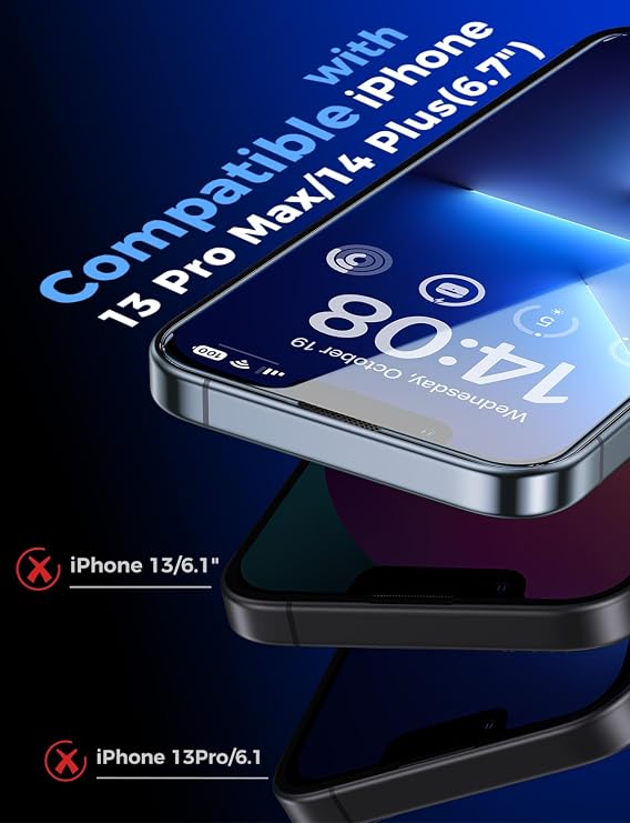 MAGIC JOHN 2 Pack for iPhone 13 Pro Max/14 Plus Screen Protector