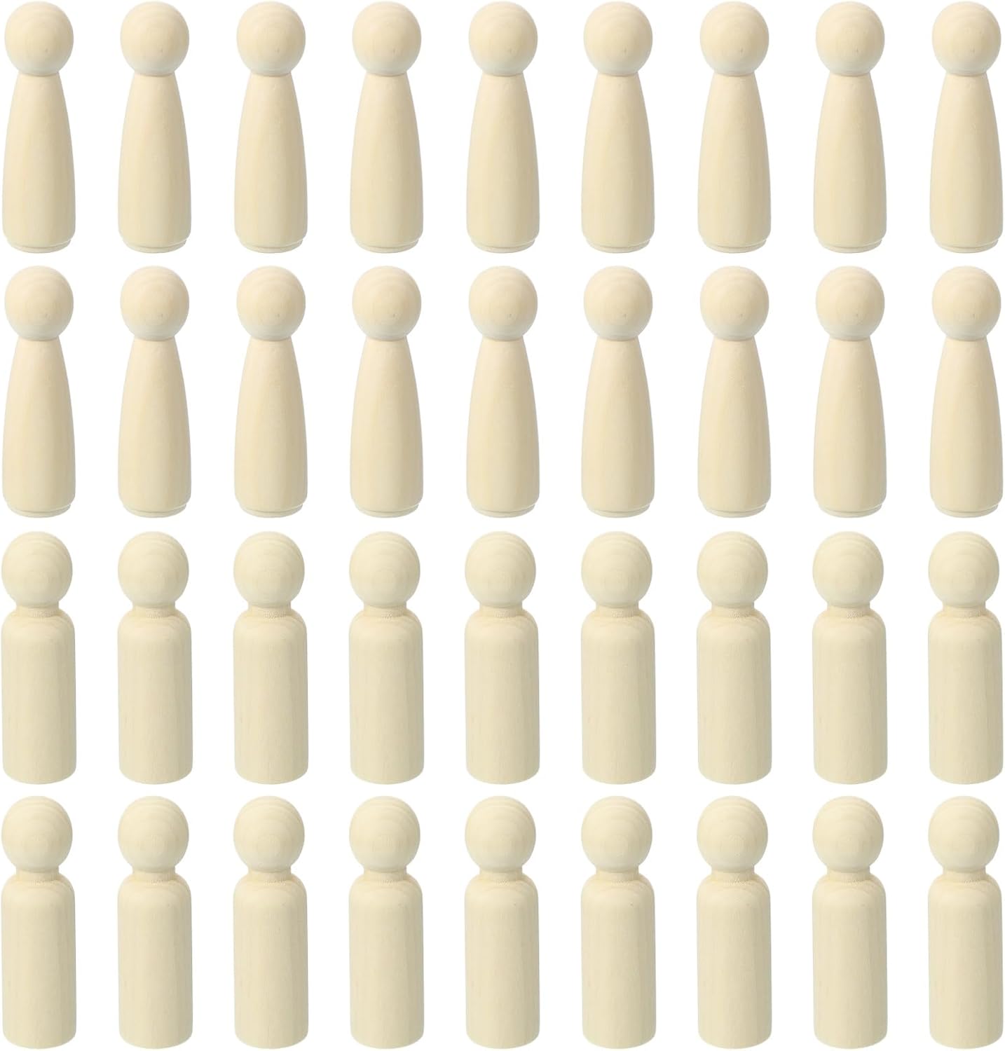 PATIKIL 2.95" Height Wooden Pegs Peoples, 36Pcs Wood Pegs People Unfinished Bodies Natural Wood Figures for Painting DIY Crafts Arts Graffiti