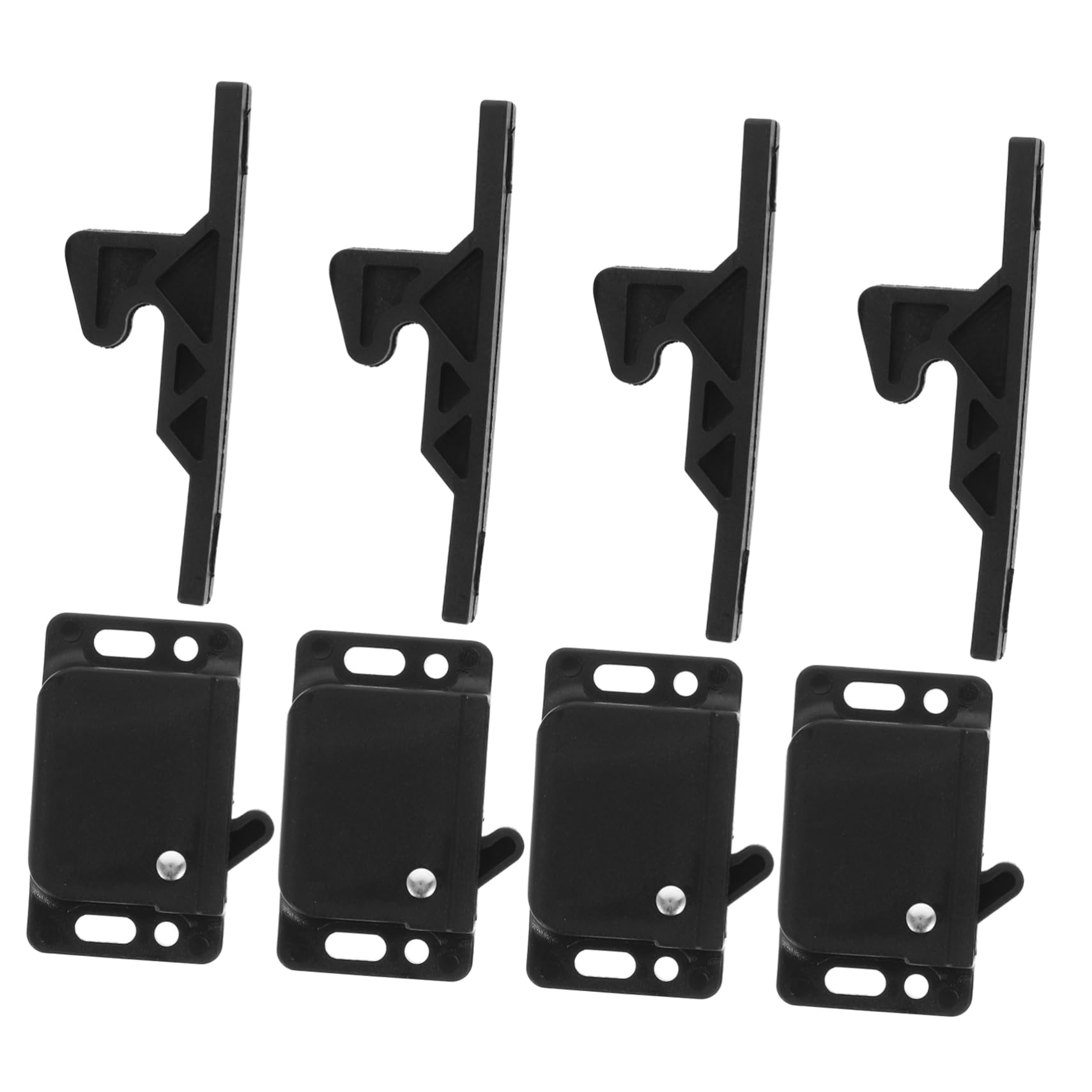 Cabilock 8 Juegos cerradura para vehículos recreativos capturas pestillo casa rodante atrapar cajoneras hardware del gabinete de rv accesorios para vehículos recreativos abdominales Negro