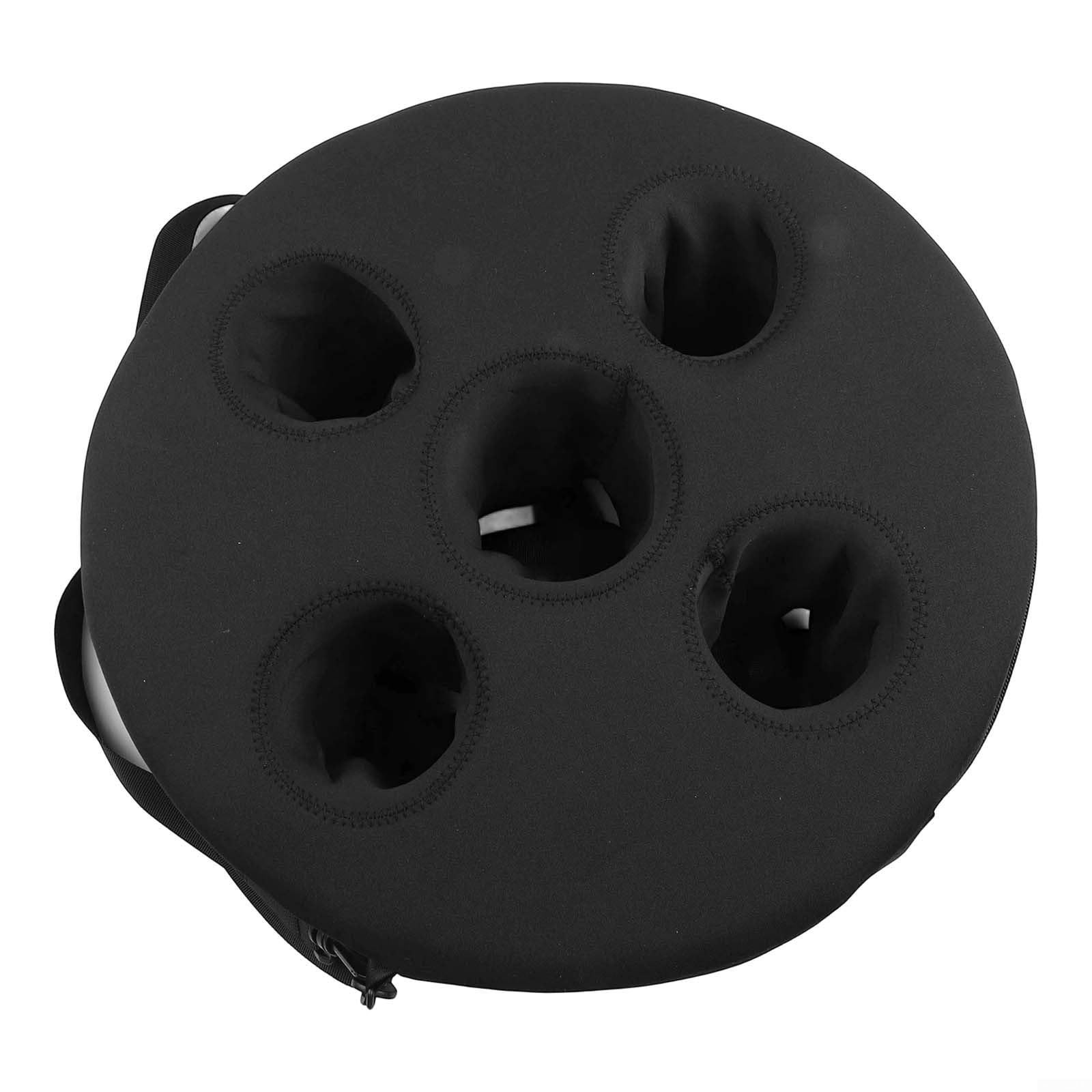 HaloModora 5 Hole Floating Beverage Tray, Foam Pool Drink Holder for Swimming Pool, Beach, Lake, and Spa, Black