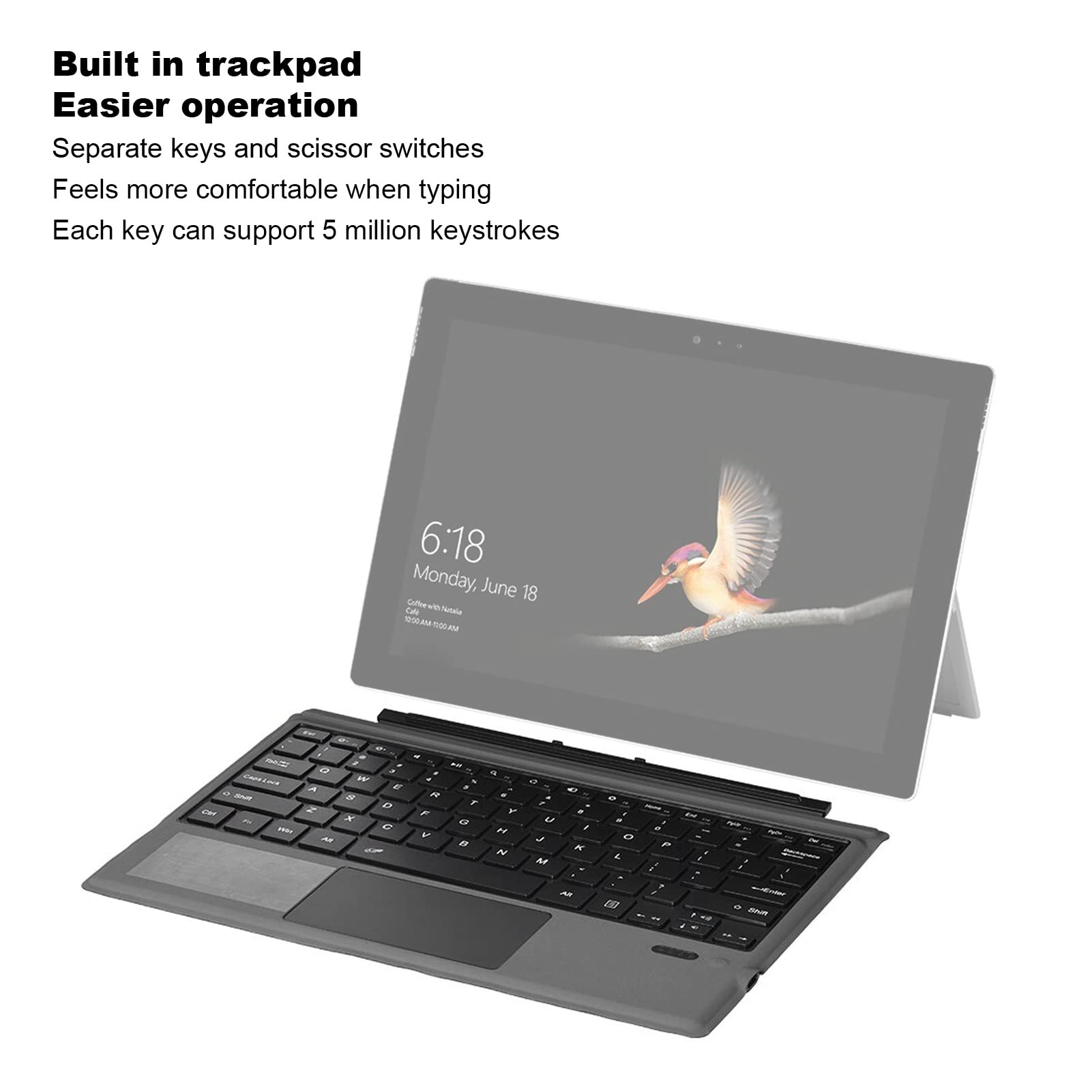 Cover con Tasti per PRO Wireless, Tastiera Wireless Portatile Sottile con Touchpad per PRO 7+/PRO 7/PRO 6/PRO 5/PRO 4/PRO 3, Ricarica USB C,