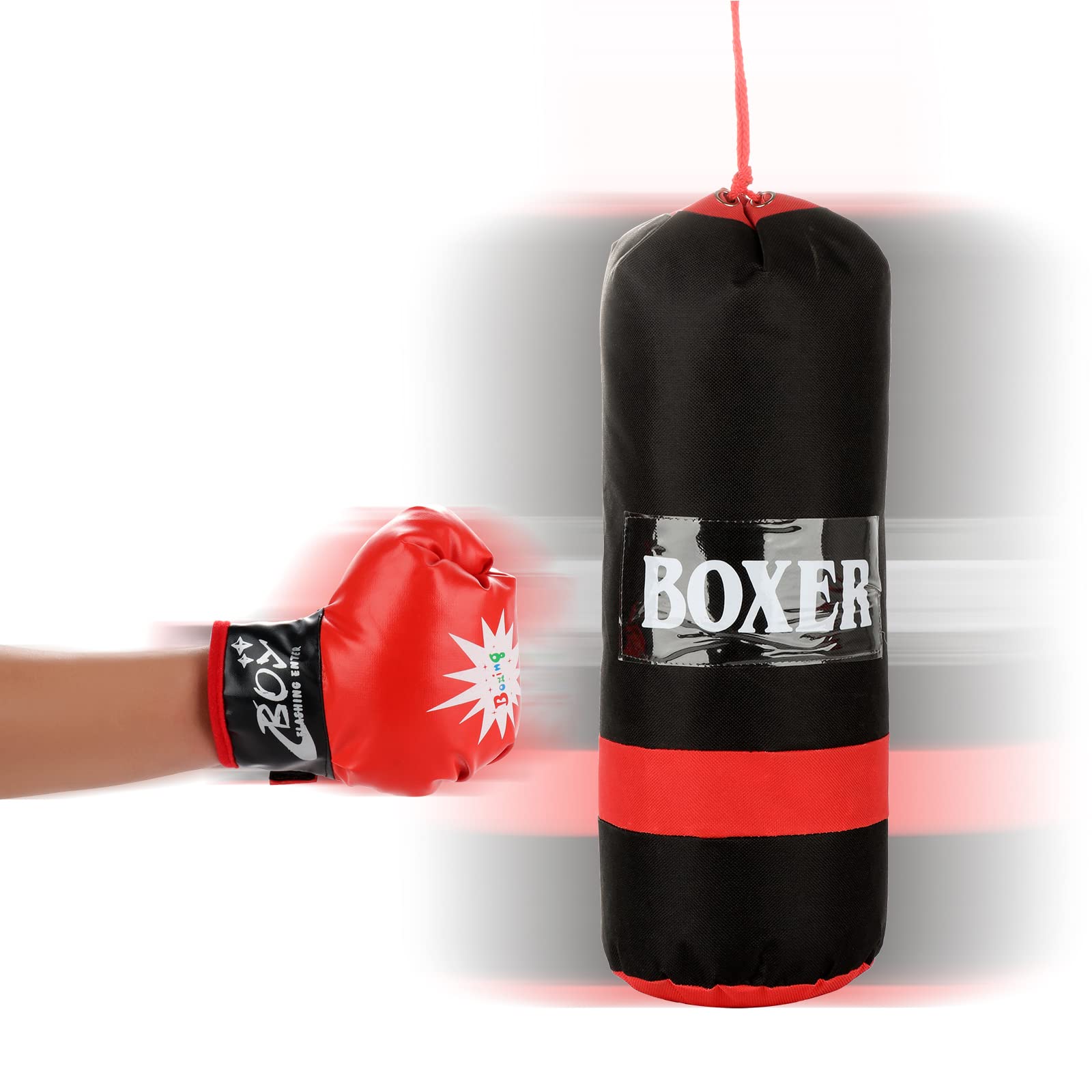 Ensemble de de Boxe pour Enfants, Rembourrage en Cuir PU Absorbant Les Chocs et EVA, Mitaines de Frappe, Kit de Kick Pack pour Entraînement de