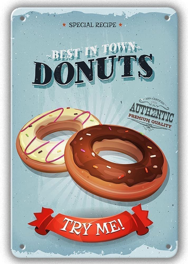 Amazon | おいしいデザートドーナツに最適なドーナツ-金属製のブリキの