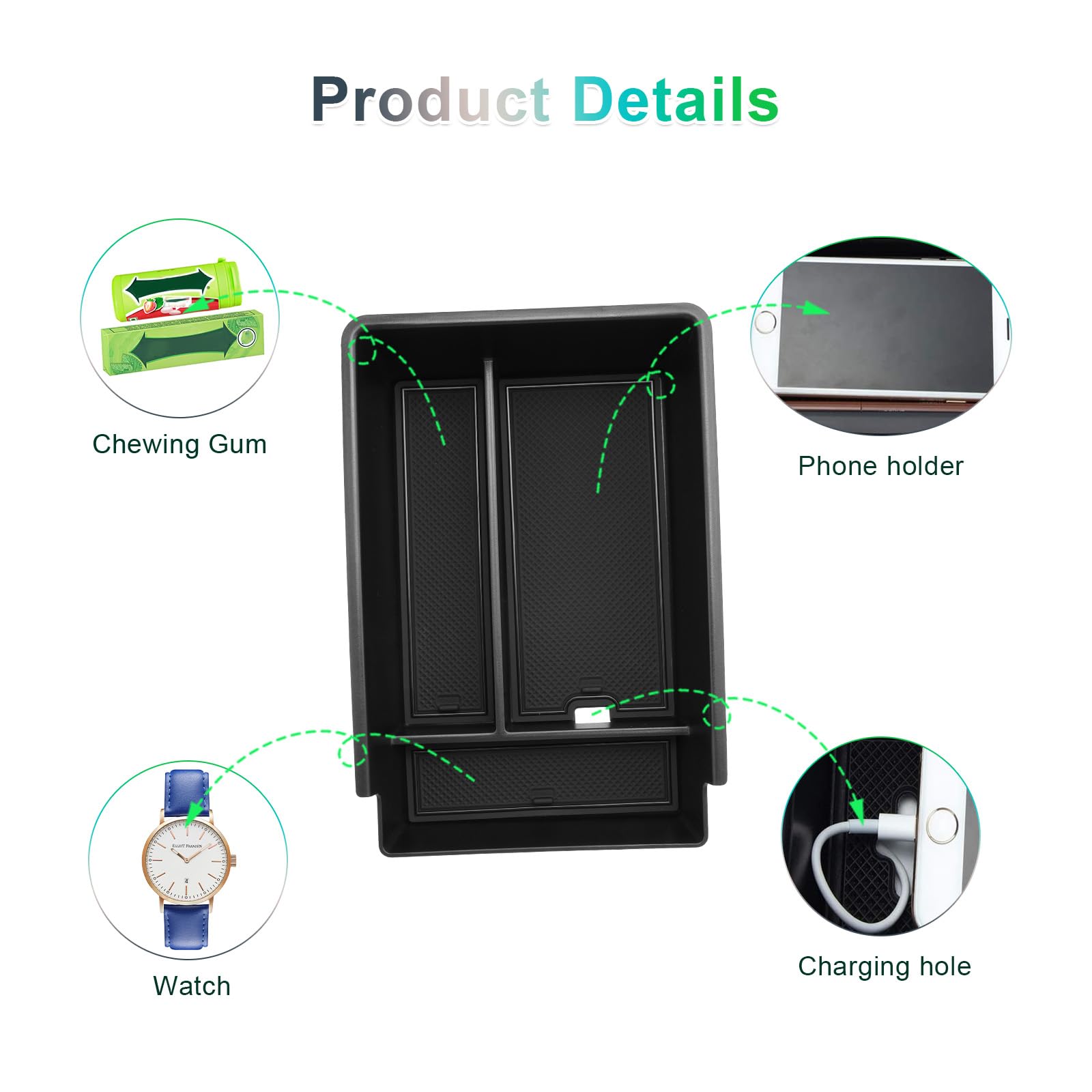 GAFAT Compatibile con Nuovo 2025 Xpeng G6 2026 2027 Scatola Portaoggetti Console Centrale, X Peng G6 Braccioli Organizer Contenitore con Tappetini Gomma Antiscivolo, X Peng G6 Accessori 2026