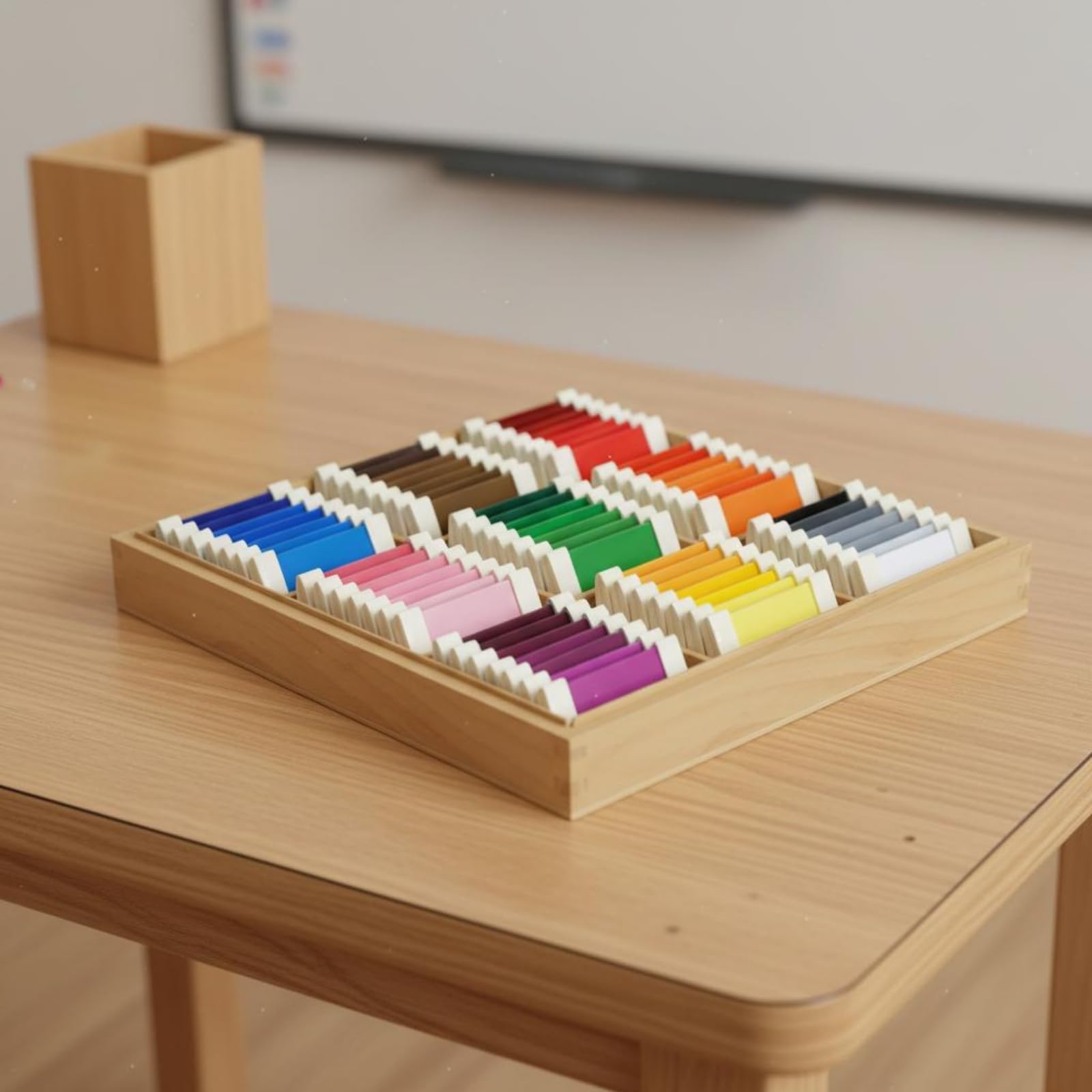 Qianly Früherziehungs-Farbtafeln herausnehmbar Holz-Farbtafeln PVC Früherziehungs- Steckspiel für Kinder