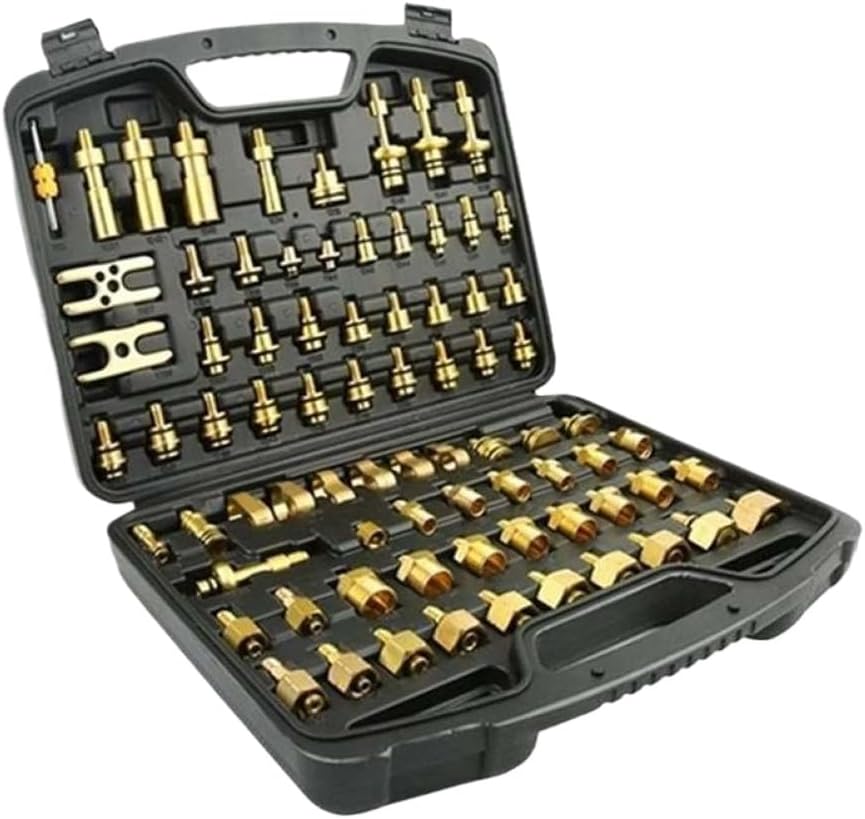 AC Leak Test Kit Connector Repair Tool Set 77Pcs Compatible with Car Auto Air Conditioning Systems
