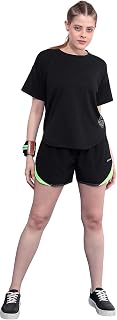 Kvetoo Women Apple Cut Gym T Shirt Breathable Workout Tee Slim Fit Activewear Top Sports Training Yoga T Shirt Women Price In India