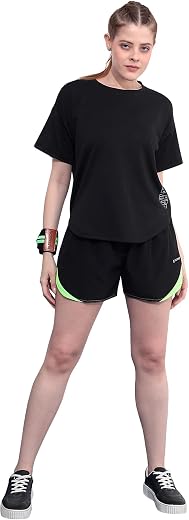 Kvetoo Women Apple Cut Gym T Shirt Breathable Workout Tee Slim Fit Activewear Top Sports Training Yoga T Shirt Women