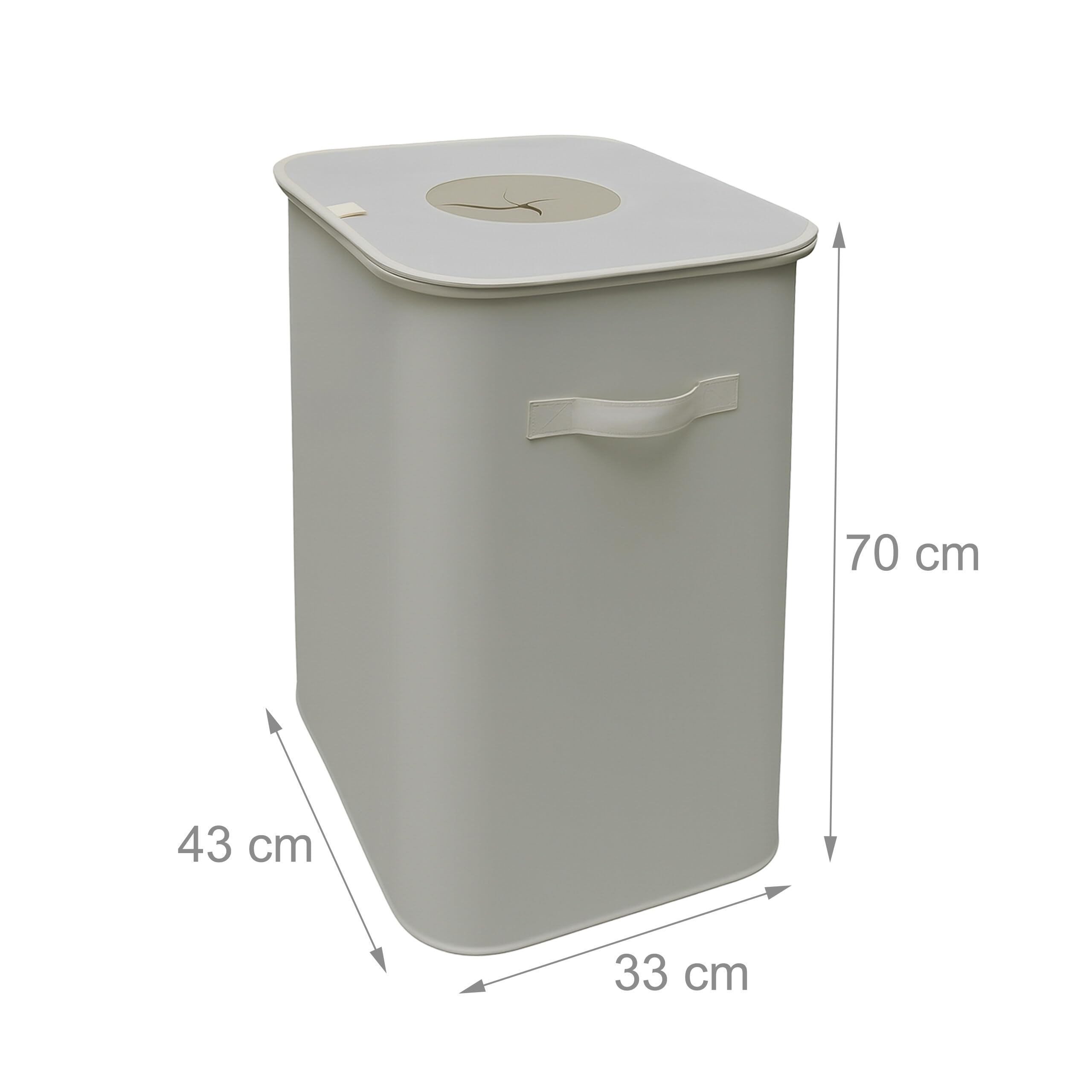 Relaxdays Conteneur de Collecte de Bouteilles 100 L, 2 Sacs, étanche, Beige 70x43x33 cm