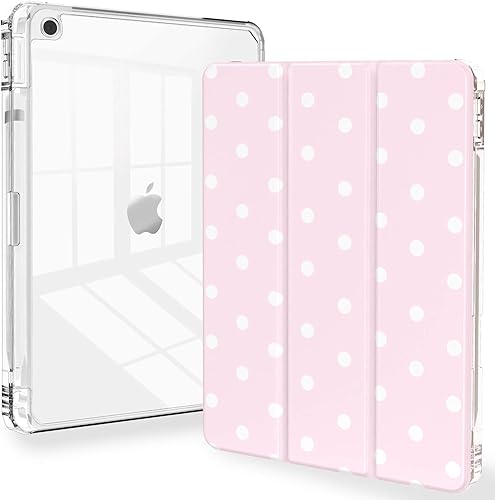 Miniatura 20 de Feams Funda para iPad de 9ª generación, funda triple para iPad 10.2, cubierta trasera transparente con soporte para lápiz y apagado Ángel