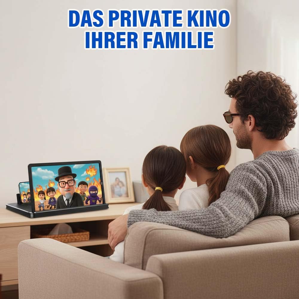 Handy Bildschirmlupe, HD Handy Lupe, 3D Bildschirm für Handy für Allen Smartphones, Perfekt zum Ansehen von Filmen,Videos (Schwarz, 15,75 in)