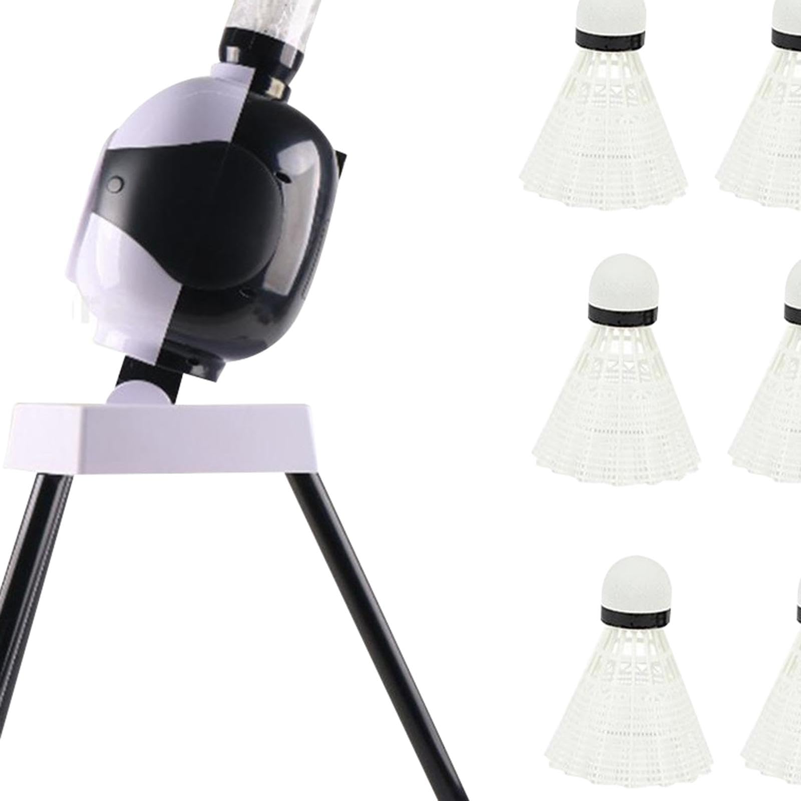 Automatic Badminton Serve Machine Badminton Launcher Robot Electric Professional Sports Game Badminton Ball Tosser for Kids Beginners Adults, with 6 Badmintons