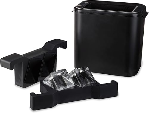 Miniatura 9 de Viski Bandeja para cubitos de hielo para whisky con tapa, grande hace seis moldes de hielo de 2 pulgadas, perfecta para cócteles, whisky, bourbon y