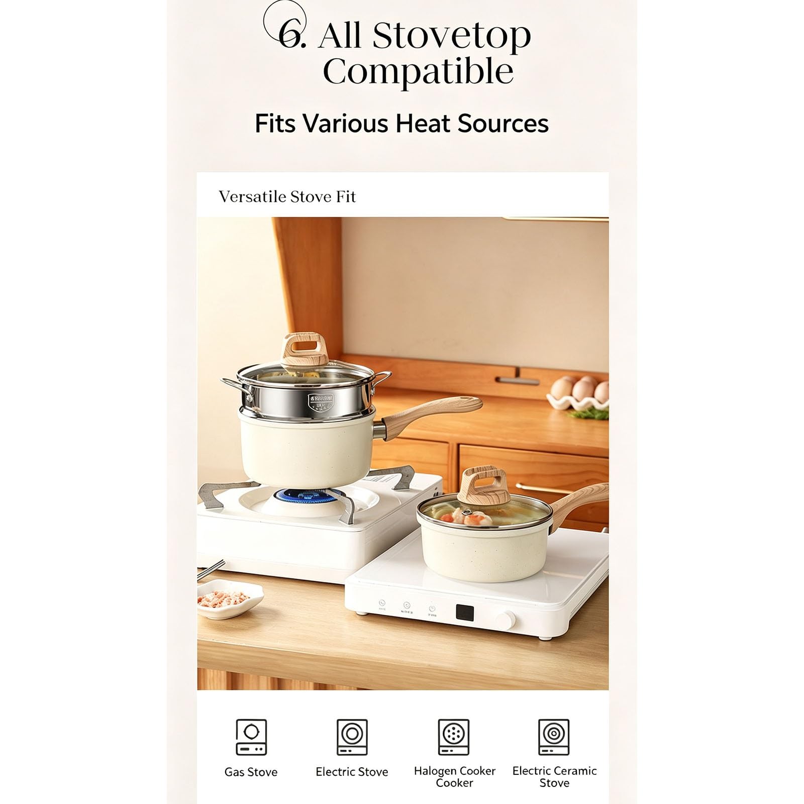 16/18cm Milk Pot with Stainless Steel Steamer Insert