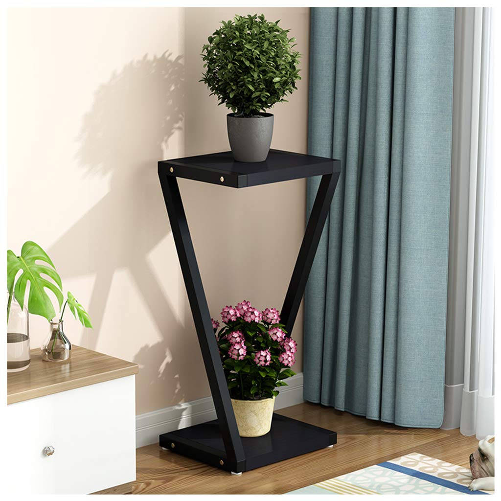 DQKHGFCAPG Floor-standing Metal Plant Pot Stand, Plant Display Stand for Indoor /605(Black-frame Blackboard,80CM)