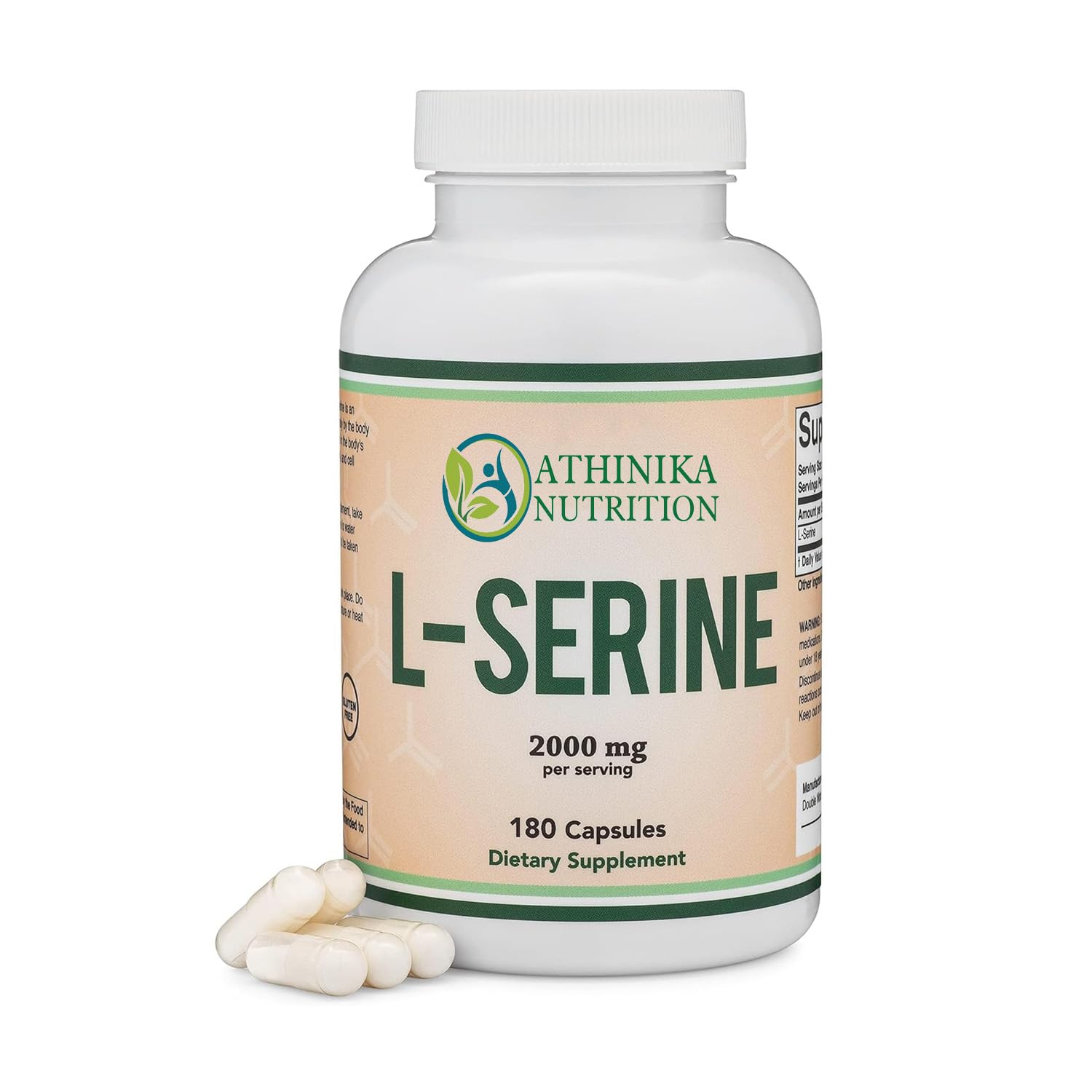 L-Serine Capsules (Third Party Tested) - 2,000mg Servings Used in Clinical Study, 180 Count, 500mg per Capsule (L Serine Amino Acid for Serotonin Production and Brain Support)-picture-26