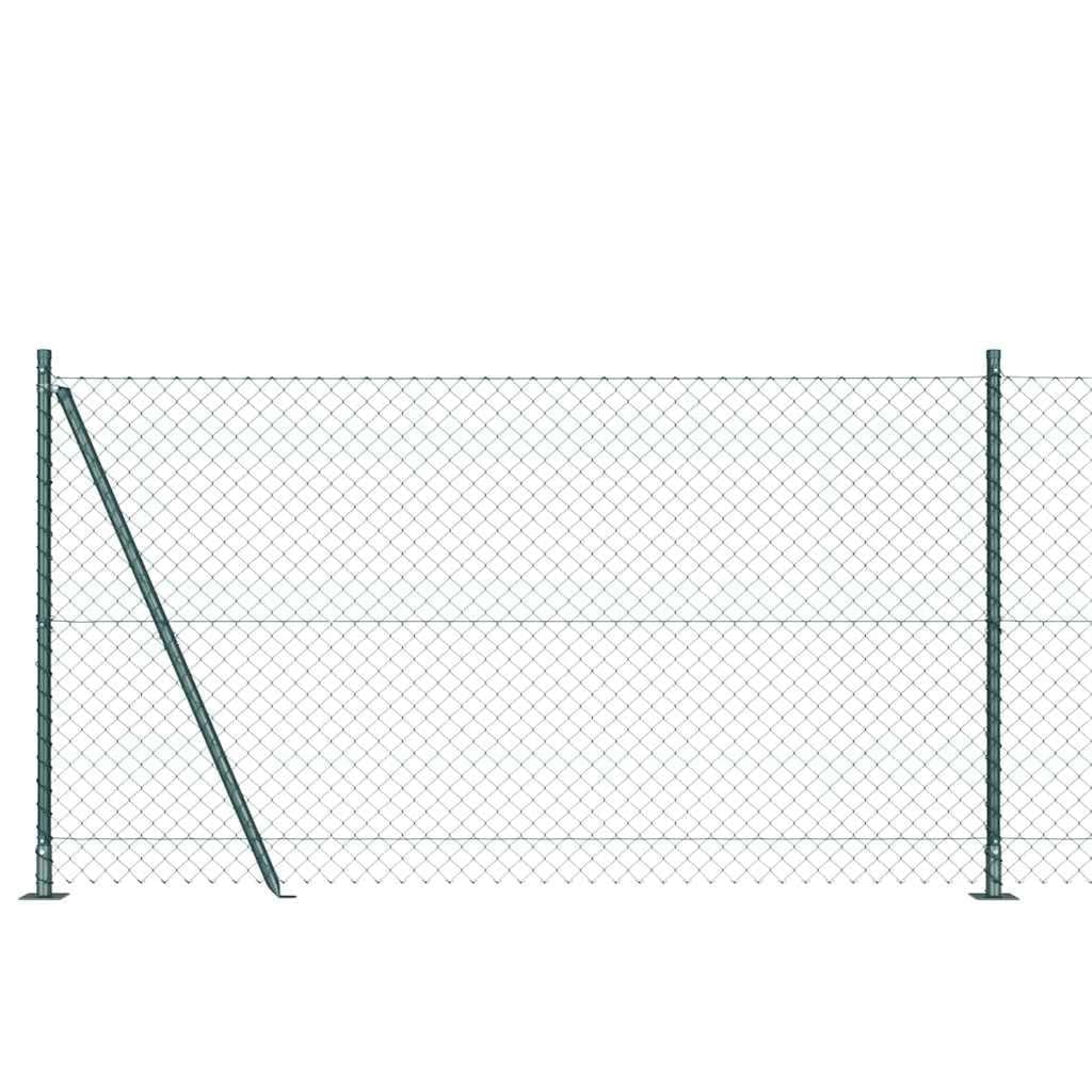 Fence Post Green 10 x 1.2 m 40 x 40 mm Mesh Steel and PVC Garden Fencing Panel Outdoor Boundary Kit for Terrace Patio Yard Security Weatherproof Corrosion Resistant Easy Assembly DIY Set of 6