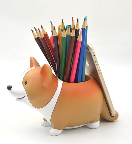 Miniatura 2 de Accesorios de escritorio creativos y lindos Corgi con soporte para teléfono, bolígrafo, taza, decoración de oficina, hogar, oficina, escuela,