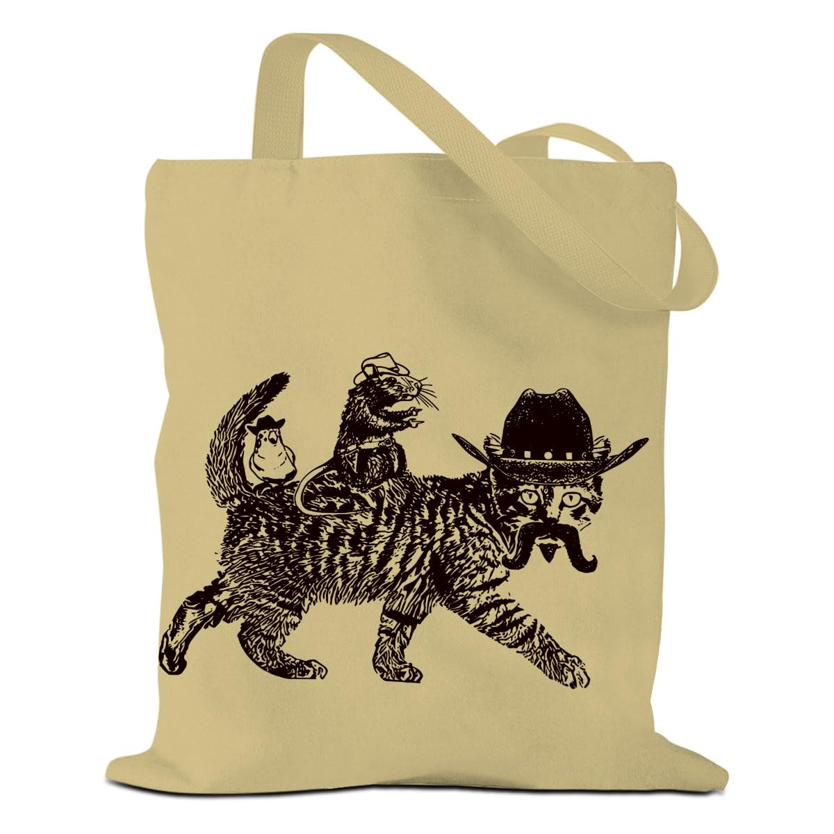 MQBMQB Vintage Flower Cat Butterfly Tote Bag Aesthetic Reusable Grocery Bags Friendship Gifts for Women Weekender Bag