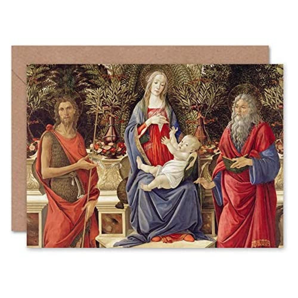 Artery8 Sandro Botticelli Madonna Saints Cropped Art Card