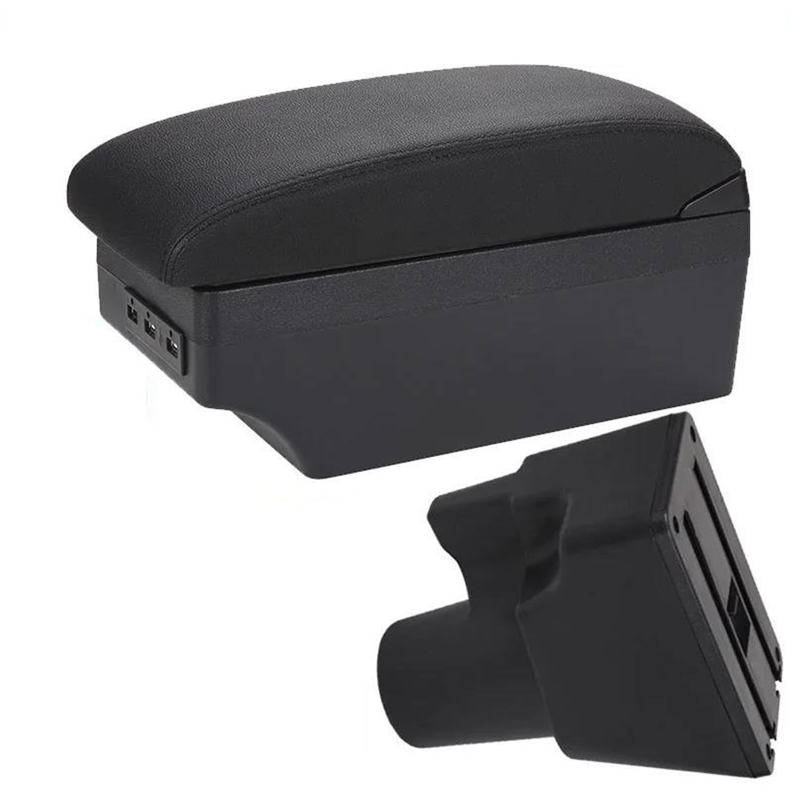 NOHEEU Armrest Box With Multifunctional Support PU Upholstered Car Interior Modification Accessories For Picanto 3X-Line(A2 Black line 7 USB)