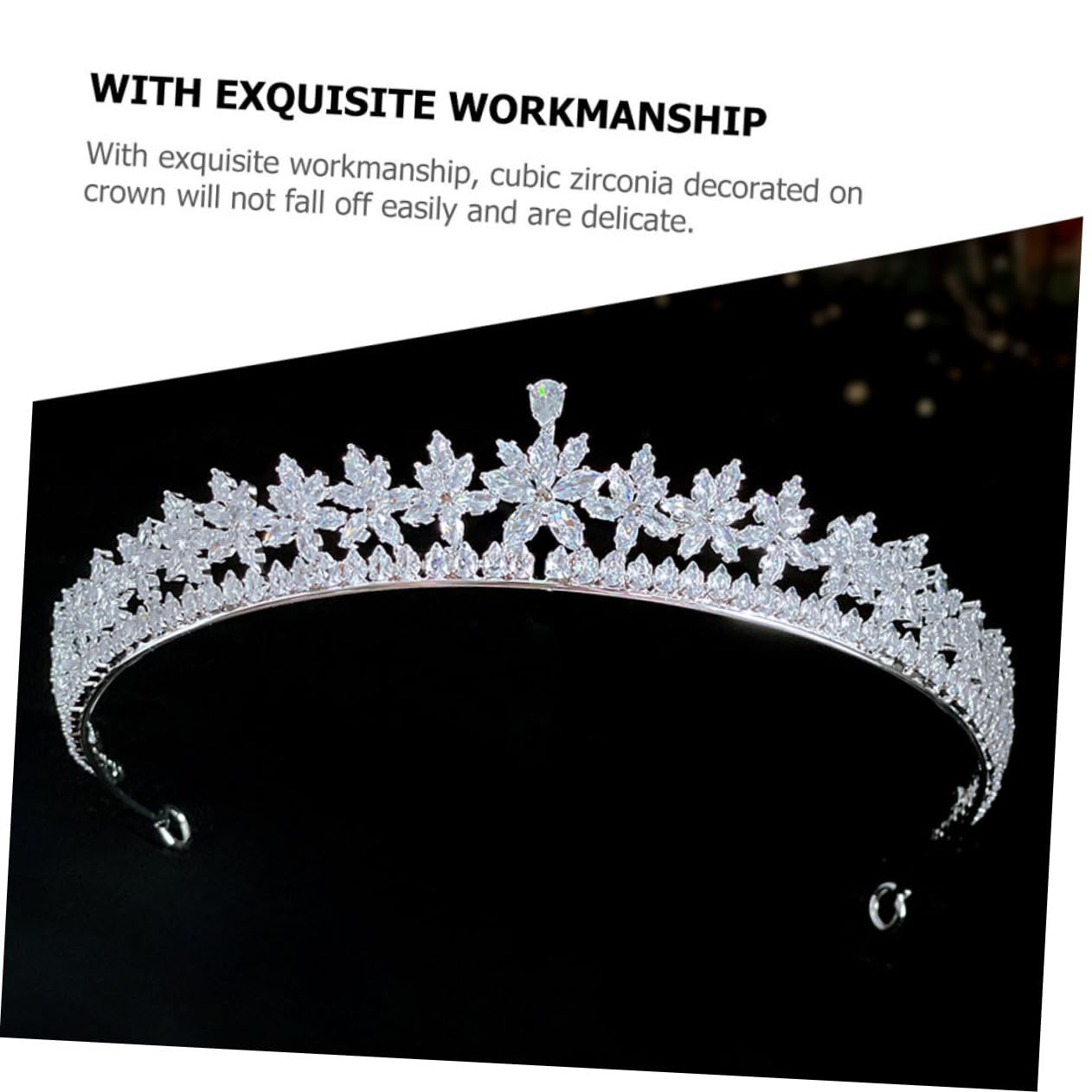 Coroa de Cubic Zirconia para Mujeres Tocado de Boda y Fiesta Accesorio Ligero y Cómodo para Celebraciones Especiales